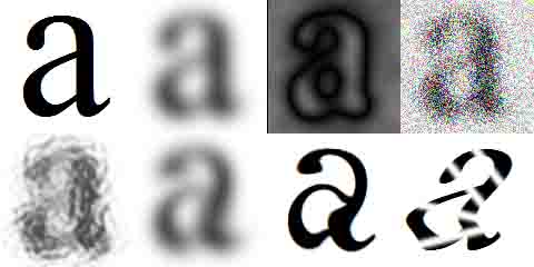 Ejemplos de letras deformadas