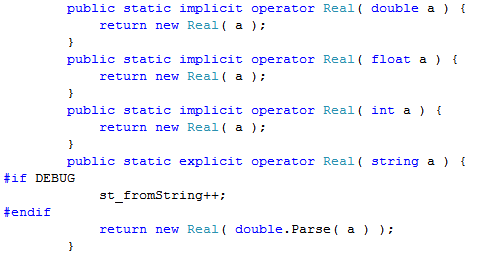 Conversiones de tipo implícitos hacia el tipo Real.