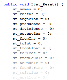 Resetear las estadísticas.