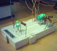 Circuito conectado al puerto paralelo