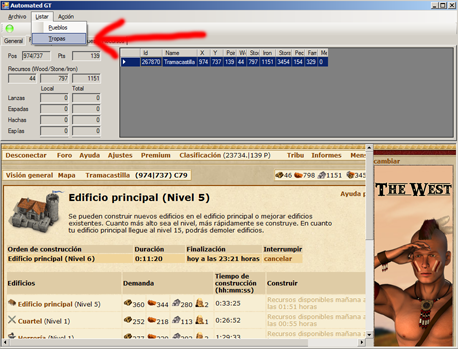 Programa 1, listar tropas 1