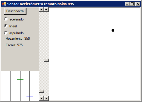 Receptor del sensor en ejecución